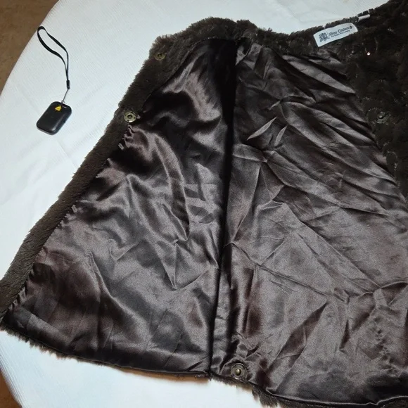 Plush Brown Teddy Jacket with Satin Lining - Picture 6 of 6